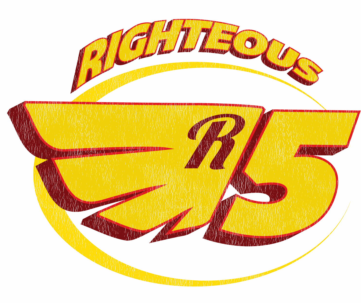R5 Righteous 5 band logo yellow letters with red outlines